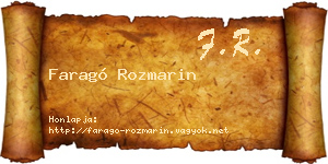 Faragó Rozmarin névjegykártya