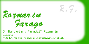 rozmarin farago business card